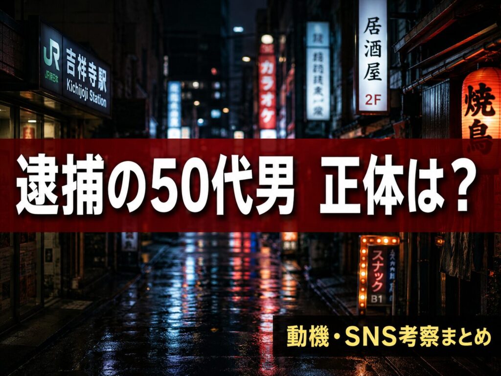 吉祥寺風俗店刺傷事件で逮捕された50代男の動機・素性まとめ記事サムネイル